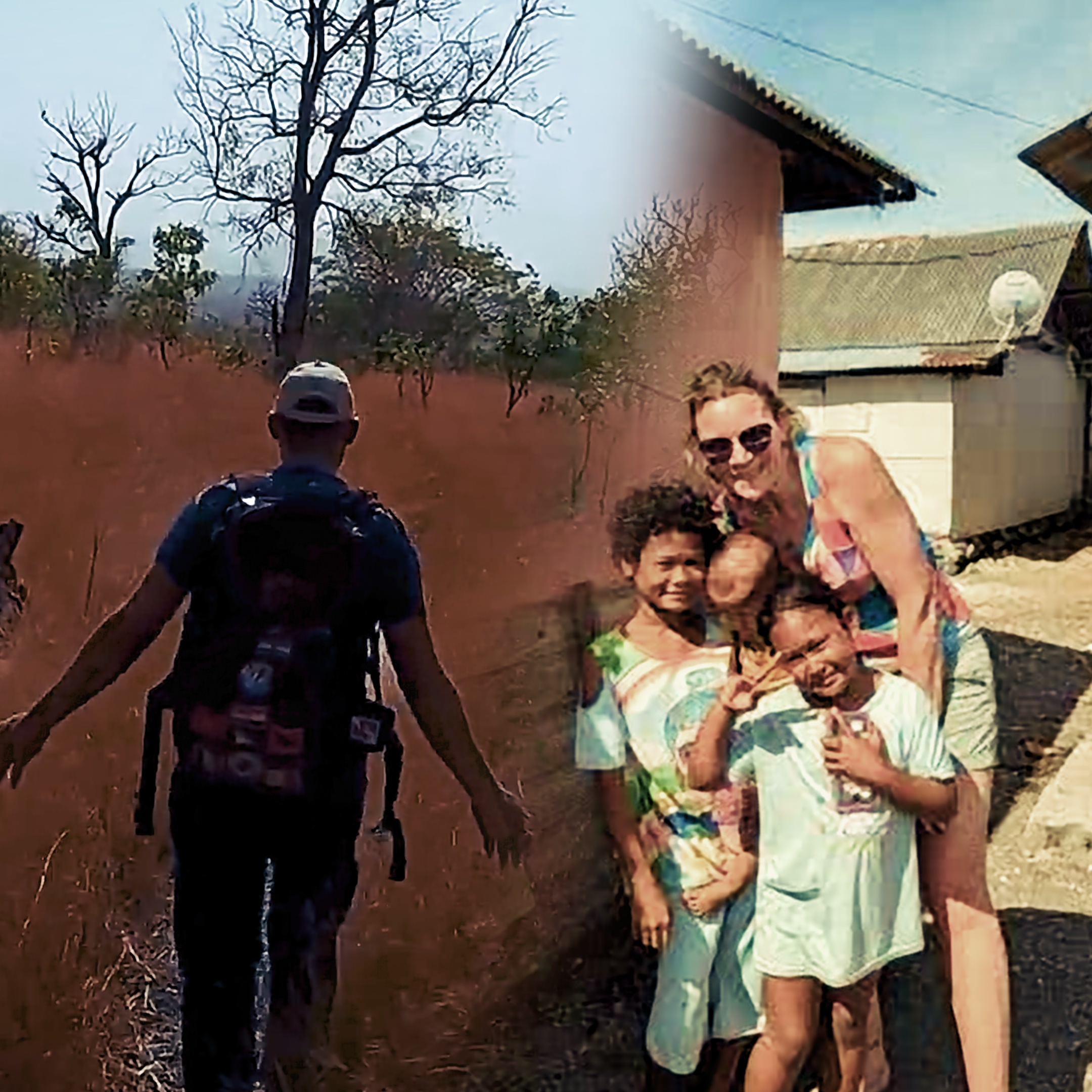 Voyageur avec sac à dos et rencontres locales, entre Sénégal et Indonésie